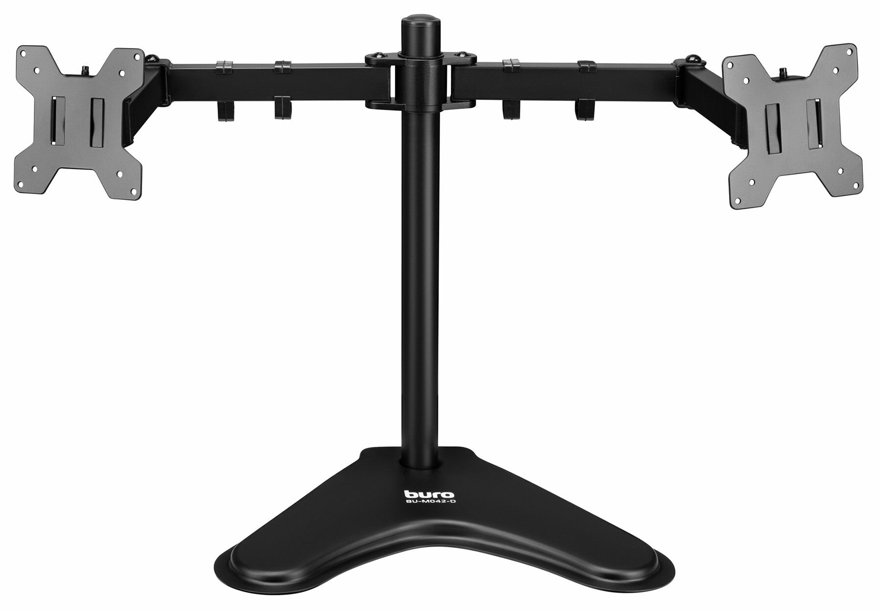 Кронштейн для мониторов ЖК Buro BU-M042-D черный 17"-32" макс.16кг настольный поворот и наклон верт. — фото 1