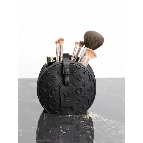 Ваза органайзер BI BRIGHT IDEA, гипс, черная, 12см, для сухоцветов