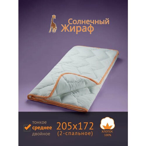 Одеяло 2-х спальное GiraffeЖираф стёганое межсезонное среднее 205x172 см самсон 4660₽