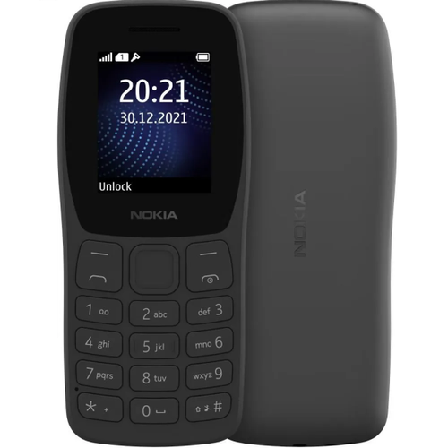 Телефон Nokia 105 2024 TA-1423 SS Charcoal Черный 2250₽