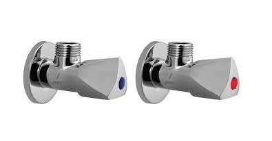 Угловой вентиль с треугольной ручкой, с настенным фланцем Jaguar AQT-CHR-3057P (компл. 2шт)