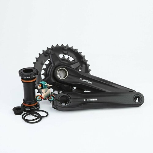 Система шатунов велосипедная Shimano Шимано FC-MT210 36х22T 170 мм 9 скоростей каретка BB-МТ500