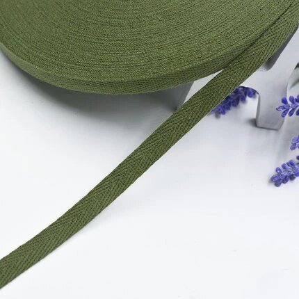 Хлопковая лента 10/20 мм белая 5 ярдов, army green, 10mm 5yards