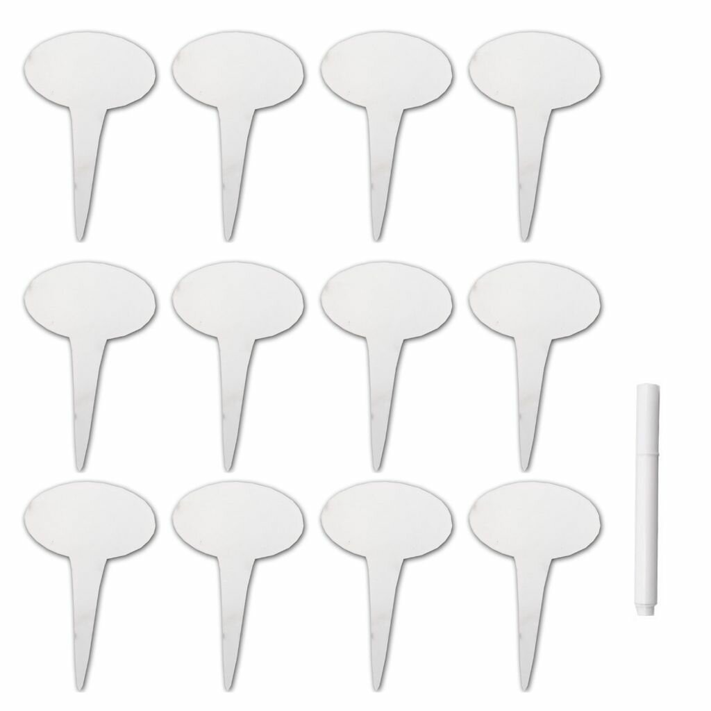 (Набор) Акриловые садовые этикетки-TY004 (12 шт.) + 1 маркер для белой доски