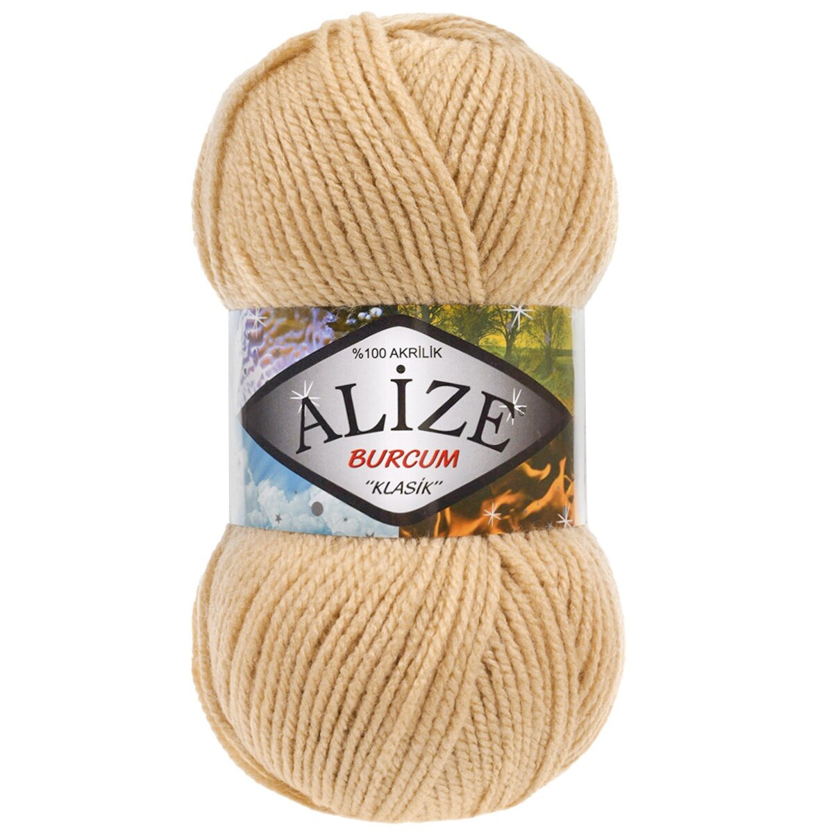 Пряжа ALIZE "Burcum Klasik", 100 г, 210 м, 100% акрил, цвет 368 светло-бежевый, 5 мотков