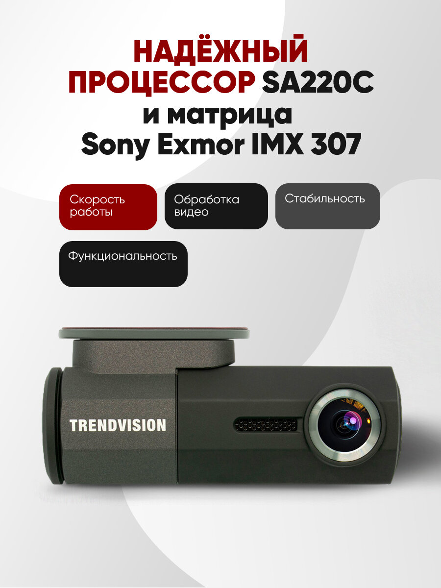 Видеорегистратор TrendVision Bullet 2K, Wi-Fi, 160 °, 1 камера — фото 1