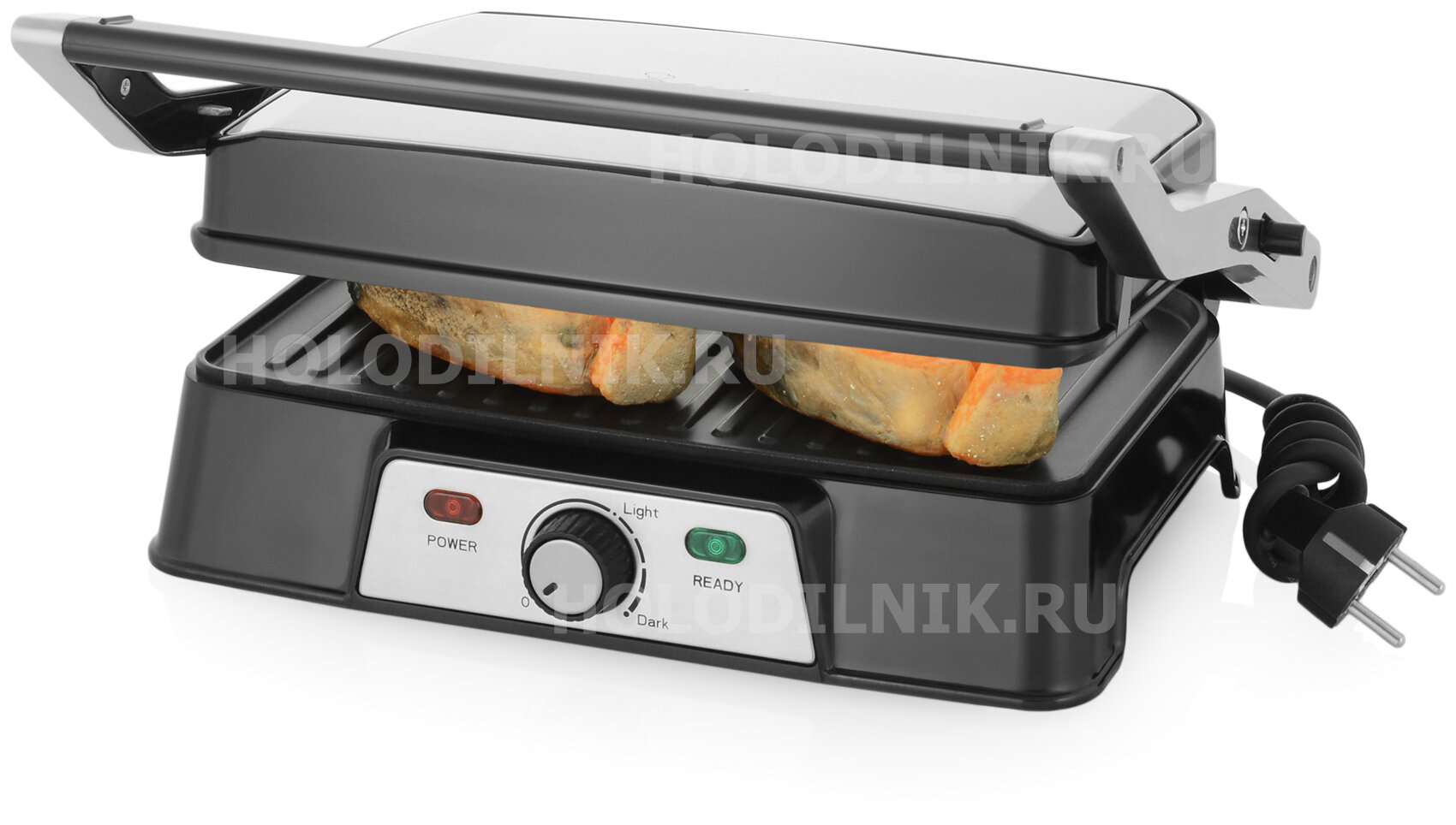 Электрогриль Endever Grillmaster 220 серебристый/черный