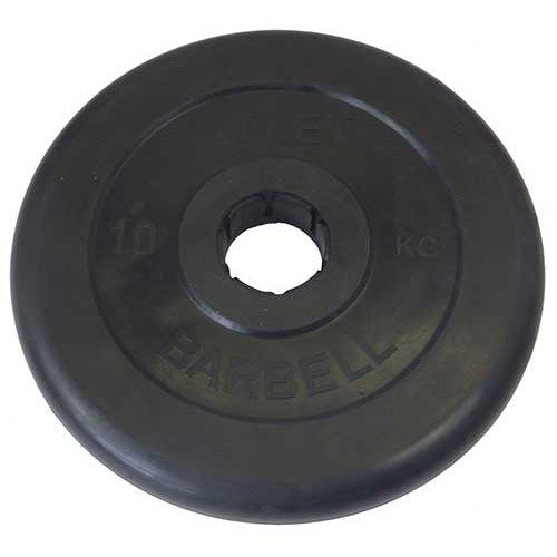 Диск обрезиненный MB Barbell d 51 мм чёрный 10,0 кг Atlet