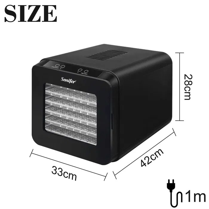 Сушилка для овощей Sonifer SF-4006, нагревательная, 6 поддонов — фото 1