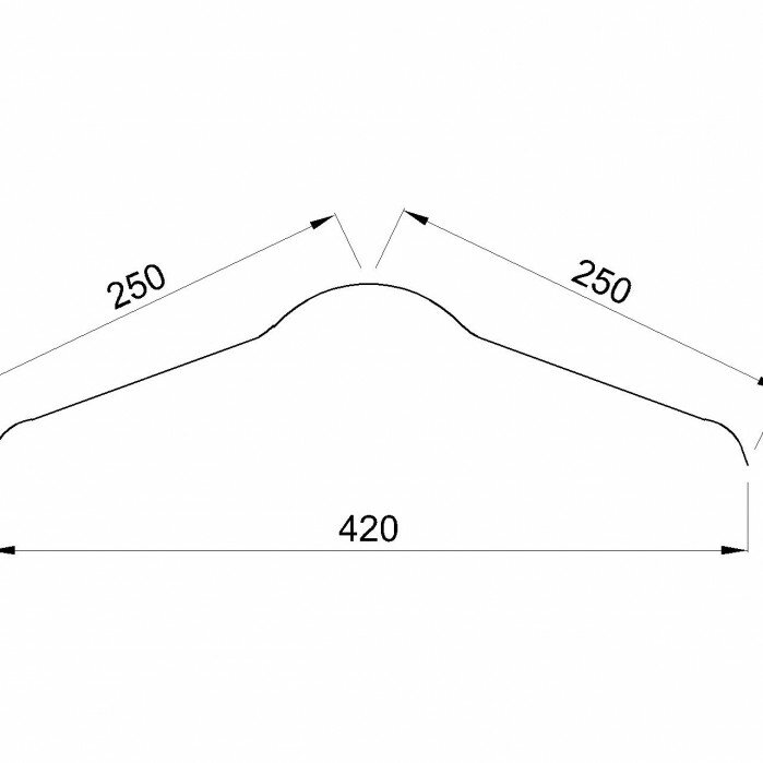 Конек для черепицы Ондулин цвет Серый 420х1035мм - 10штук/уп — фото 1