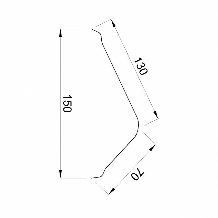 Щипец для черепицы Ондулин цвет Красный 150х1035мм - 10шт/уп — фото 1