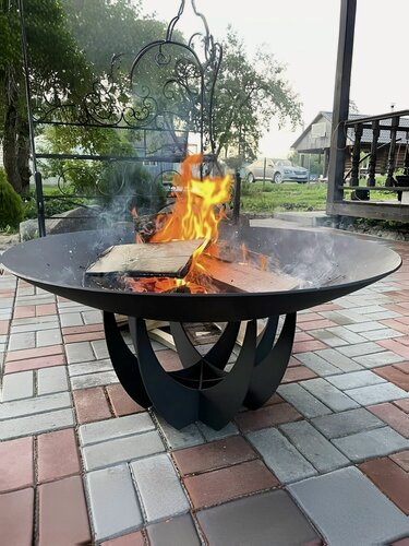 Изображение товара Костровая чаша Сфера SOLID D-1000, толщина стали 6 мм. черный-матовый цвет