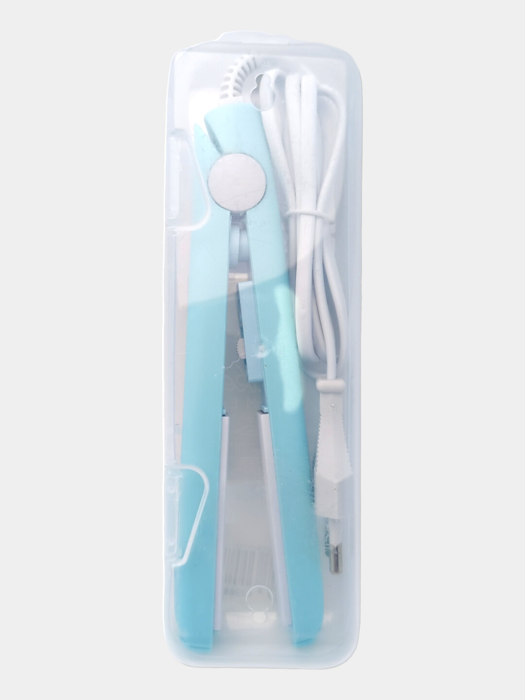 Мини-плойка гофре, дорожная, керамическое покрытие, быстрая укладка, голубой — фото 1