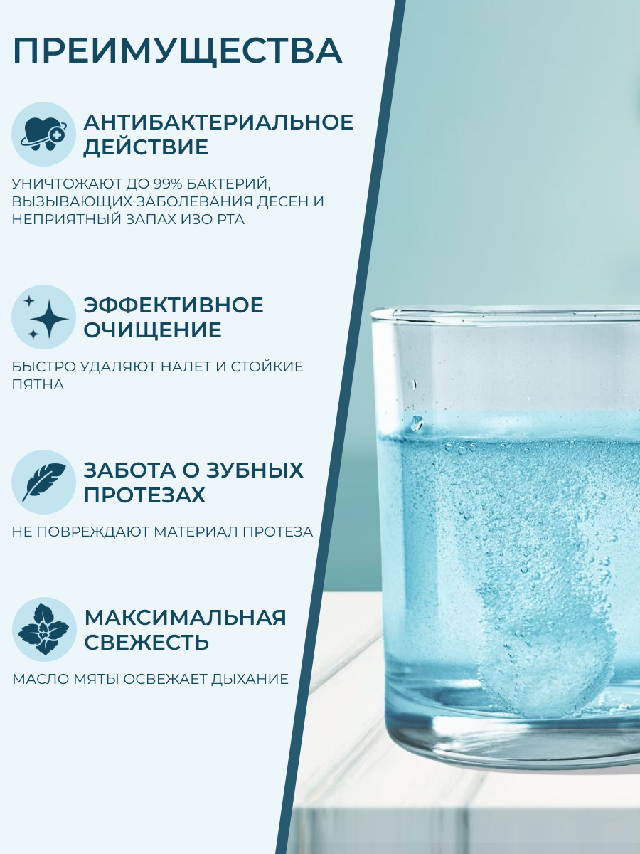 Картинки Таблетки PresiDENT Denture для очистки зубных протезов, 30 шт