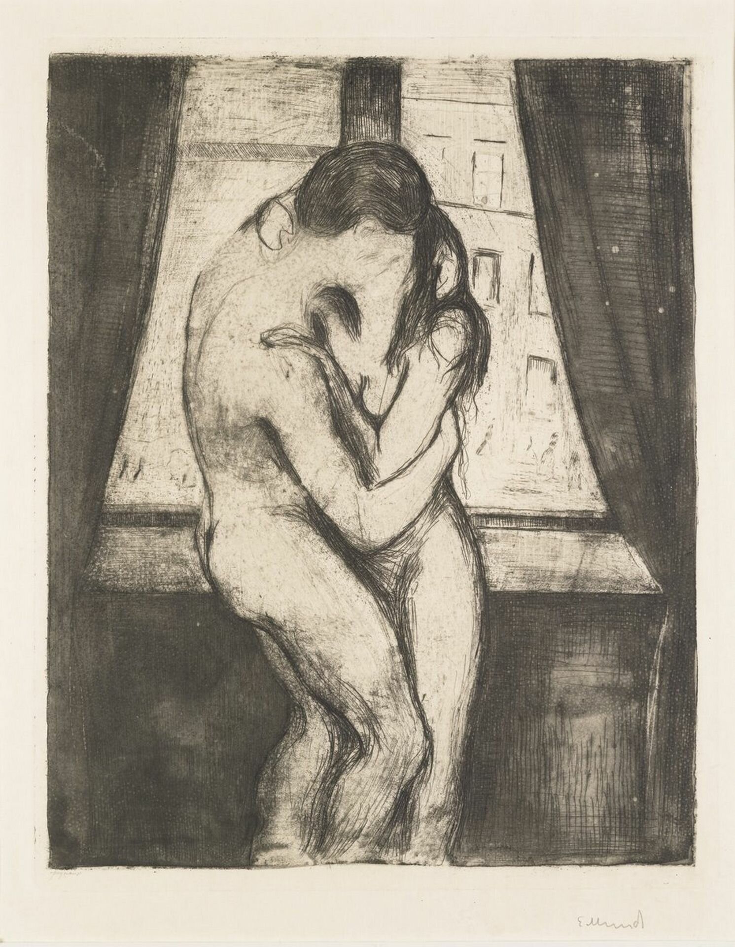 Плакат, постер Поцелуй. Эдвард Мунк на бумаге, размер 21х30см