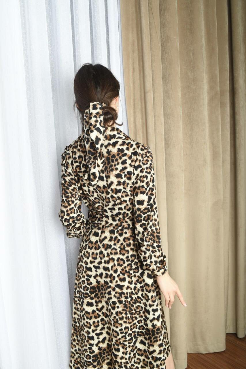 Блуза  50-56, размер 50-56, леопард — фото 1