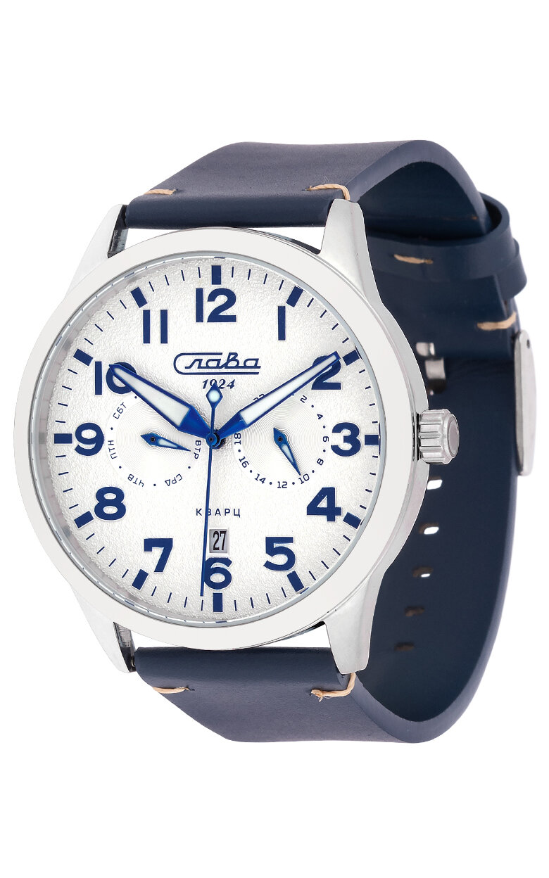 Наручные часы Слава Традиция, синий, белый — фото 1