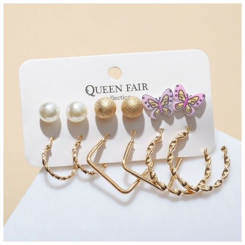 Серьги Queen Fair, эмаль, розовый