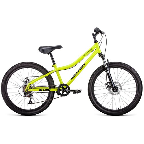 Велосипед ALTAIR MTB HT 24 20 disc 18 ск рост 12 2020-2021 ярко-зеленыйчерный RBKT11N4P004 1898000₽