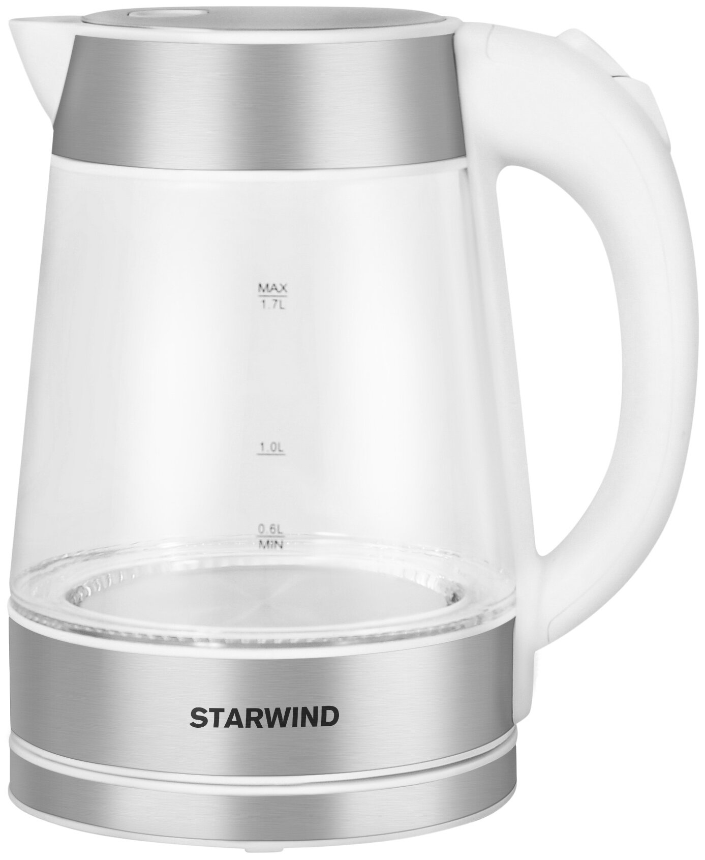 Чайник электрический StarWind , 2200Вт, белый и серебристый - фото №3