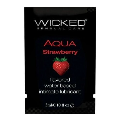 Лубрикант с ароматом клубники Wicked Aqua Strawberry - 3 мл. вкусовой лубрикант strawberry lubricant с ароматом клубники 100 мл