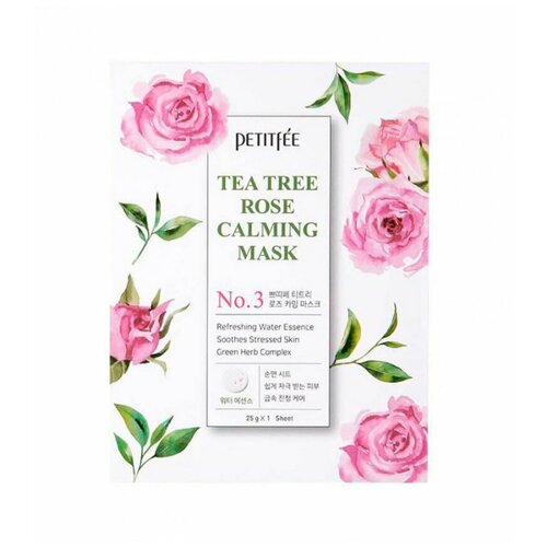 фото Набор тканевая маска для лица petitfee tea tree rose calming mask, 10 шт