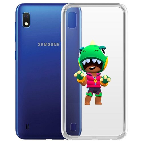 Чехол-накладка Clear Case Brawl Stars-Дино Леон для Samsung Galaxy A10 (A105) чехол накладка clear case brawl stars плохиш базз для samsung galaxy a10 a105