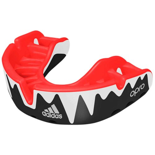 adiBP36 Капа одночелюстная Opro Platinum Gen4 Self-Fit Mouthguard черно-бело-красная (размер Senior) - Adidas