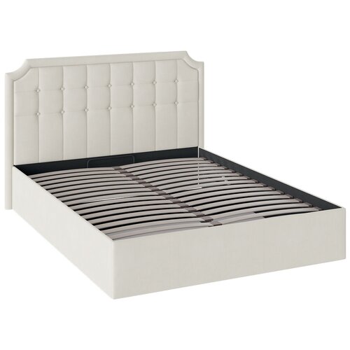 фото Анабель кровать с мягкой обивкой с пм 1600 (замша светло-бежевая) трия