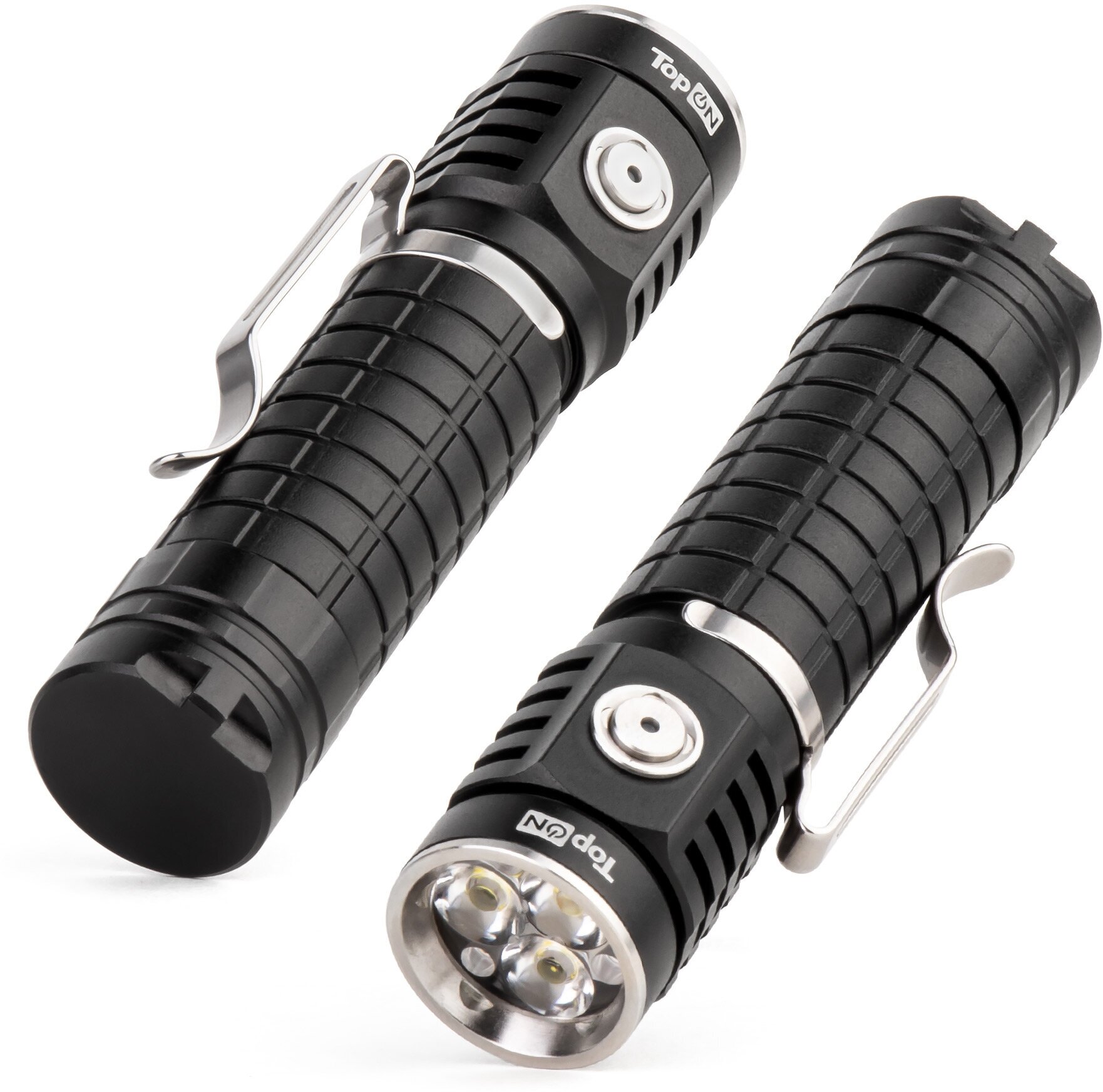 Ручной аккумуляторный фонарь TopON TOP-MX1TH CREE XP-G3 LED 10 Вт 1000 лм 3.7 B 2.6 Ач 9.62 Втч, TIR линза, 4 режима яркости, магнит, клипса, IPX4