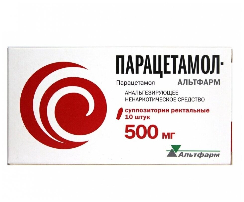 Парацетамол-Альтфарм суппозитории ректальные 500 мг 10 шт
