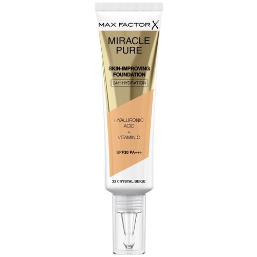 Max Factor Тональный крем Miracle Pure Foundation, SPF 30, 30 мл, оттенок: 33 Crystal Beige