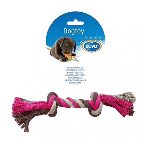Игрушка для собак веревочная, DUVO+ розовая, 37см (Бельгия) duvo игрушка для собак веревочная гантель с мячиками серо розовая 18см бельгия шт