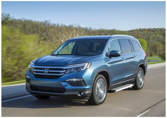 Пороги на автомобиль "Silver" Rival для Honda Pilot III 2016-2019, 180 см, 2 шт алюминий, F180AL.2105.1