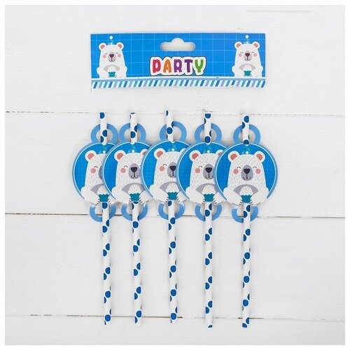 фото Трубочки для коктейля «мишка с кексом», набор 10 шт. qwen