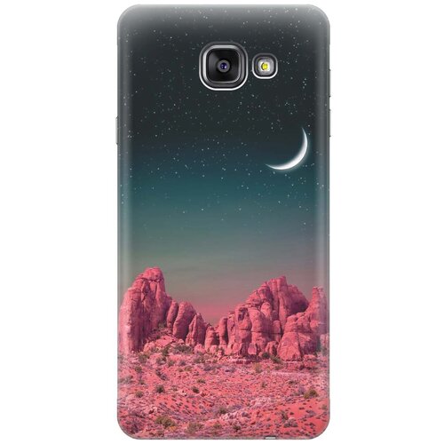фото Силиконовый чехол на samsung galaxy a7 (2016) / самсунг а7 2016 с принтом "месяц над розовыми горами" gosso