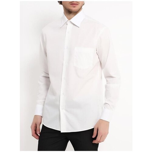 фото Рубашка мужская длинный рукав greg 510/399/alt/z, полуприталенный силуэт / regular fit, цвет бежевый, рост 186-194, размер ворота 37