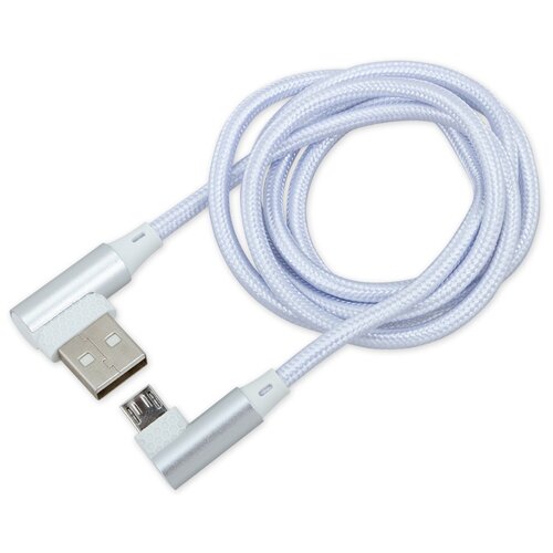 Дата-кабель зарядный USB/Micro USB, белый (угловой) 1м. ARNEZI A0605030 дата кабель зарядный micro usb черный arnezi