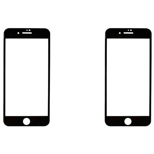 фото Защитное стекло для iphone 7 plus/ 8 plus комплект 2 шт. (черная рамка) чехлы и стекла