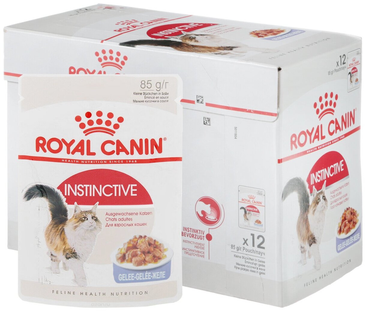фото Влажный корм для кошек Royal Canin Feline Health Nutrition Instinctive Jelly Кусочки в Желе 85 гр х 12шт