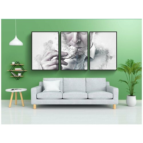 фото Набор модулных постеров для интерьера "голод, голодный, принимать пищу" 60x90 см. в тубусе, без рамки lotsprints