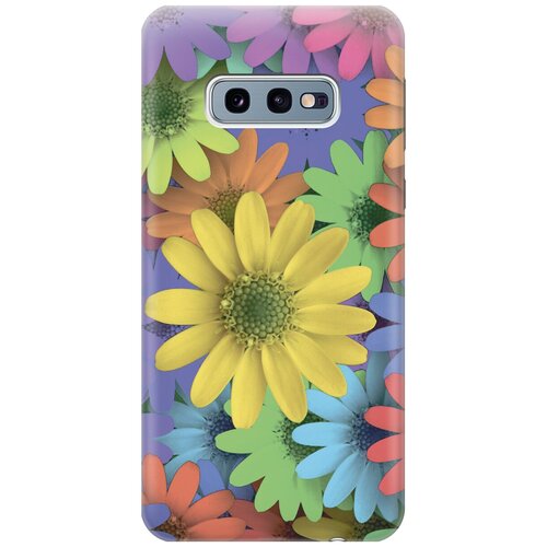 фото Силиконовый чехол на samsung galaxy s10e / самсунг с10е с принтом "букет из разнозветных ромашек" gosso