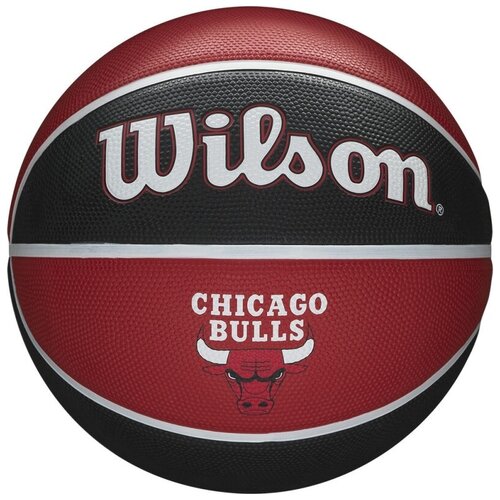 фото Мяч баскетбольный wilson nba team tribute chicago bulls, арт.wtb1300xbchi, р.7, резина, бут. кам, красно-чер