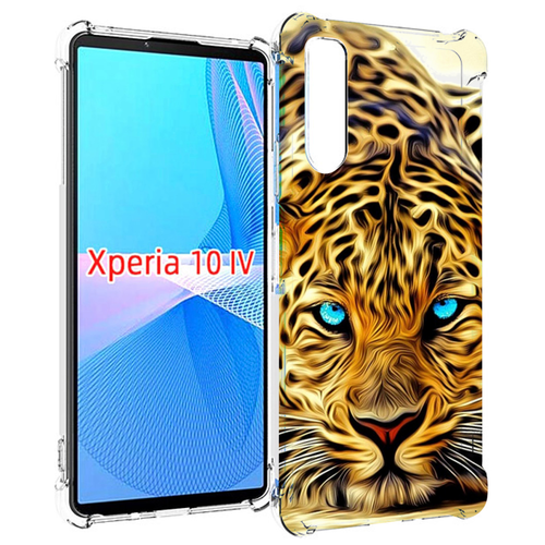 Чехол MyPads Голубоглазый-гепард для Sony Xperia 10 IV (10-4) задняя-панель-накладка-бампер