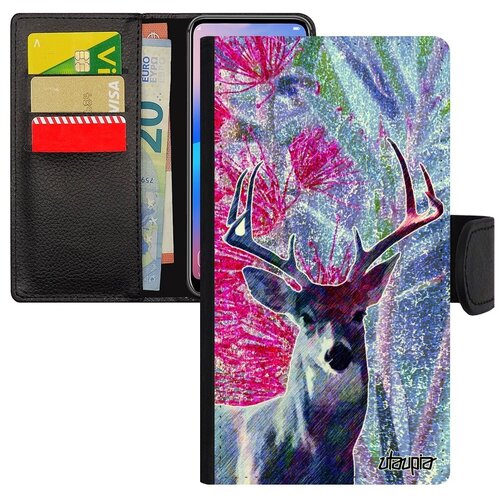 фото Красивый чехол книжка на смартфон // iphone se 2020 // "олень" копыта дизайн, utaupia, фуксия
