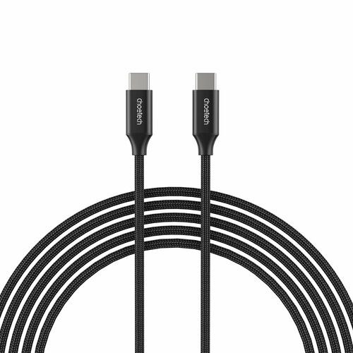 Кабель зарядки и передачи данных Choetech USB-C PD 3.1 GEN2 100Вт, 4К, 10Гбс, 2м, цвет черный (XCC-1007) кабель choetech usb c pd 60 вт цвет черный 1 2 м xcc 1003