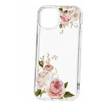 Противоударный чехол для Apple iPhone 13 КRUЧЕ Flowers Rose, силиконовый бампер, пластиковый кейс, накладка с защитой камеры, ударопрочный с рисунком - изображение