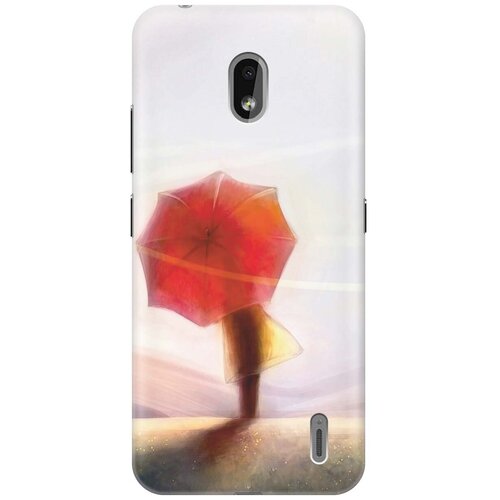 фото Re:paчехол - накладка artcolor для nokia 2.2 с принтом "красный зонтик"