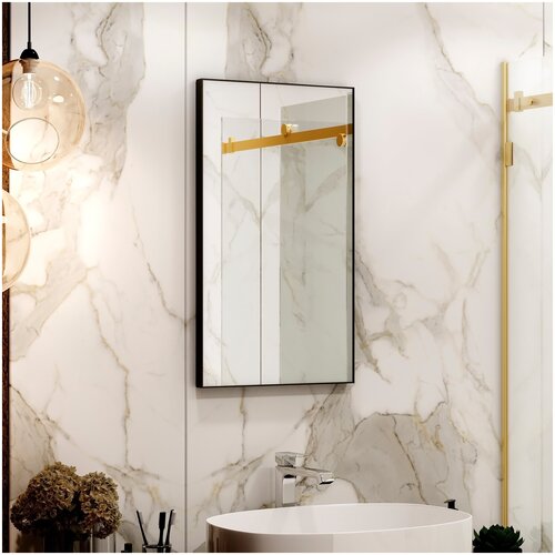 Зеркало для ванной комнаты Uperwood Vizo 40*70 см, черный профиль