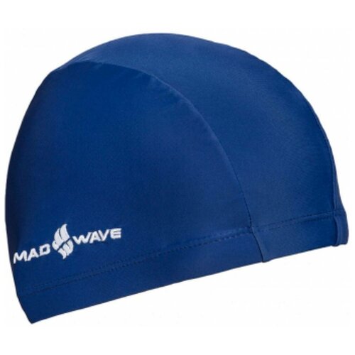 фото Шапочка для плавания детская / плавательная шапочка для бассейна текстильная / спортивная шапочка для купания тканевая / для ребенка / синяя mad wave